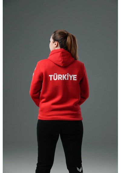 Hummel Armin Milli Takım Pamuklu Hoodie Kırmızı