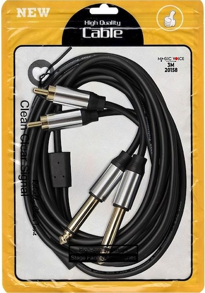 Magicvoice Ld398 2x 6.3 Mm Mono Erkek - 2x Rca Erkek 3 Metre Kablo