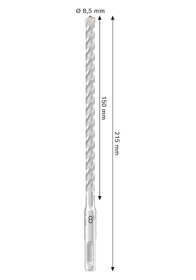 Bosch 1 X Pro Sds Plus-5x Darbeli Matkap Çelik Beton, Beton İçin, Çap 8,50 Mm, Profesyonel Aksesuar, Darbeli Matkap İçin