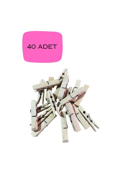 Bambu Çamaşır Mandalı Çamaşır Maşası 40 Adet 5 Cn Diğer