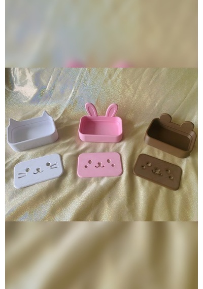 Buççin Online Mağaza Hayvan Figürlü Sabunluk Animal Soap Dish Banyo & Mutfak Dekoru Plastik Beyaz Çok Renkli