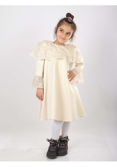 Xo Kids Kız Çocuk Elbise 6-10 Yaş 1620 Bej