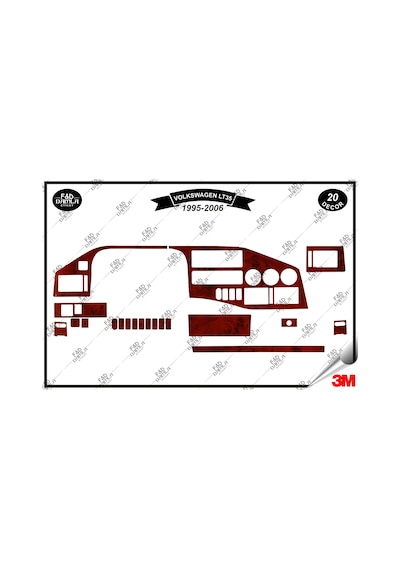Volkswagen Lt 35 1995-2006 Torpido Konsol Trim Göğüs Maun Kaplama Set 20 Parça Maun Renk