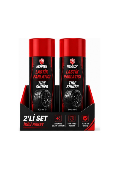 2 Adet Newmix Lastik Parlatma Spreyi Aerosol 500 Ml