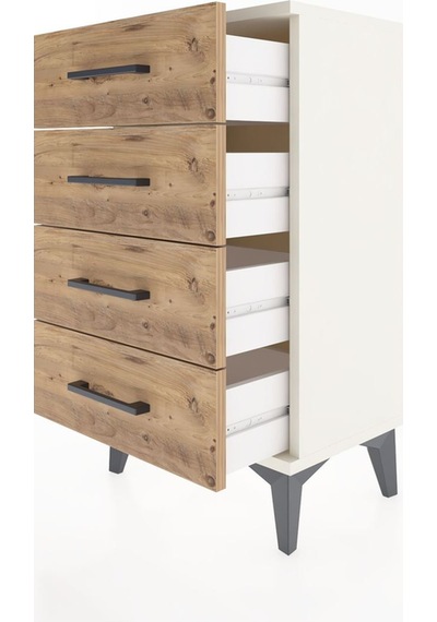 Arges Komodin 4 Çekmeceli 44x30x80 Aytaşı-çam Aytaşı