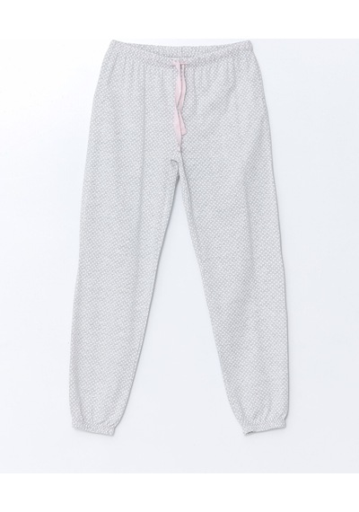 Lcw Dream Gri Bisiklet Yaka Çizgili Kadın Pijama Takımı