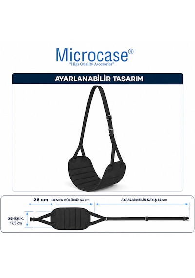 Microcase Uzun Yolculuk Uçuş Seyehat Ve Ev Ofis Araba Kullanımı Ayak Bacak Dinlenme Padi Ayak Bacak Hamağı 1 Ad Al5627 Siyah