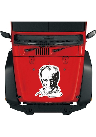 Atatürk Silüet Sticker - Araba Oto Araç Motosiklet Karavan Sticker - 00017 20x17 Cm