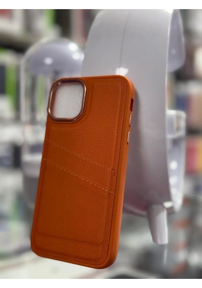 Apple Uyumlu iPhone 11 Uyumlu Suni Deri Kartlıklı Kılıf -