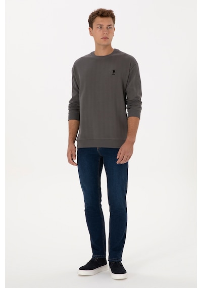 U.S. Polo Assn. Erkek Comfort Fit Bisiklet Yaka Antrasit Sweatshirt 50317050-VR006