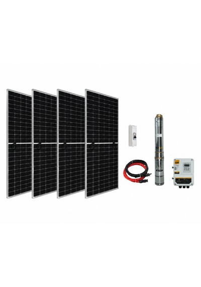 110 V Volt 2 Hp 1.5 Kw 1500 W Watt Dc Kademeli Dalgıç Solar Pompa 2520 Watt Güneş Paneli Solar Sulama Paket Sistem