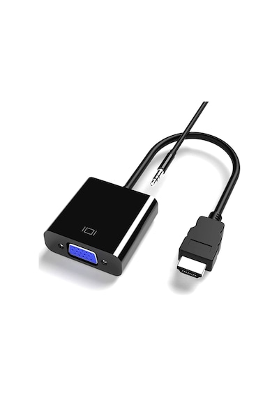 Hdmi to Vga Dönüştürücü 3.5mm Aux Ses Destekli Hdmi Erkek Vga Diş