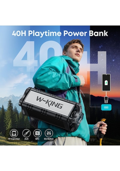 90w Max Bluetooth Hoparlör, Ipx6 Su Geçirmez Taşınabilir Kablosuz Bluetooth Hoparlör, 50w Derin Bas Yüksek Açık Hoparlör, 40h Çalma Süresi/stereo Eşleştirme/tf Kart/aux/nfc