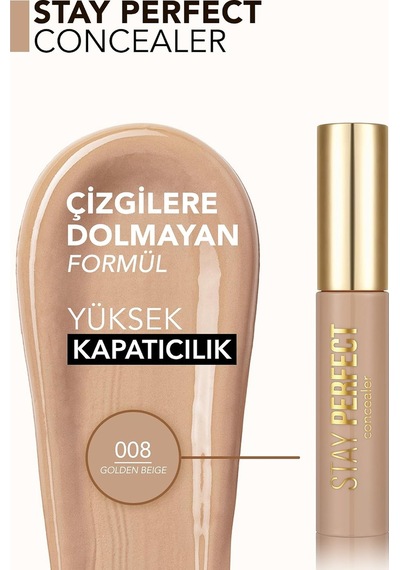 Stay Perfect Yüksek Pigmentli & Yarı Mat Bitişli Likit Kapatıcı Çok Renkli