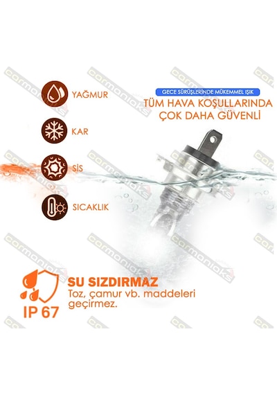Cree Led Xenon Far Ampulü H1 H3 H4 H7 H11 9005 9006 4400Lm 311291930