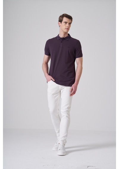 Morven Erkek Mürdüm Basic Polo Yaka Dynamic Fit T-shirt 26yc018007370 Mürdüm
