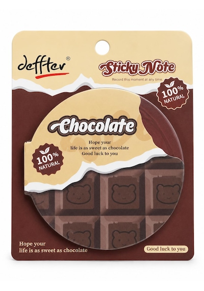 Saygılıofis Çikolata Tasarımlı Not Defteri Not Kağıdı 105 130 Mm Kokusuz Yapışkansız 100 % Natural Beyaz