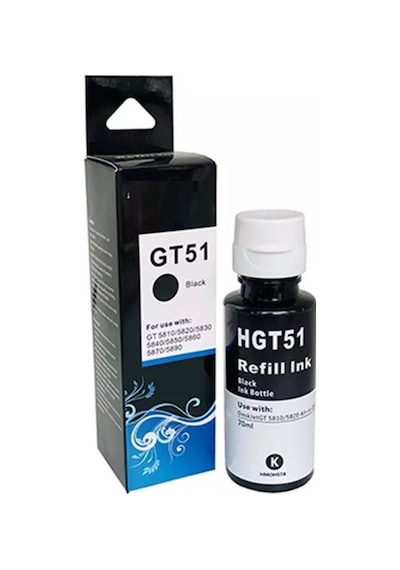 Gt51 X4e40ae Siyah Şişeli Mürekkep 90ml  Hp Uyumlu