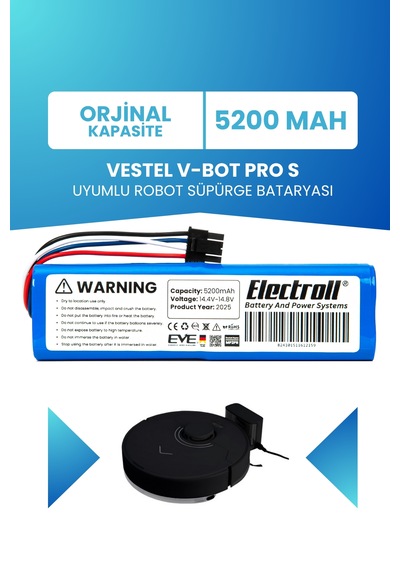 Vestel V-bot Pro S Uyumlu Batarya Standart Kapasite 5200mah