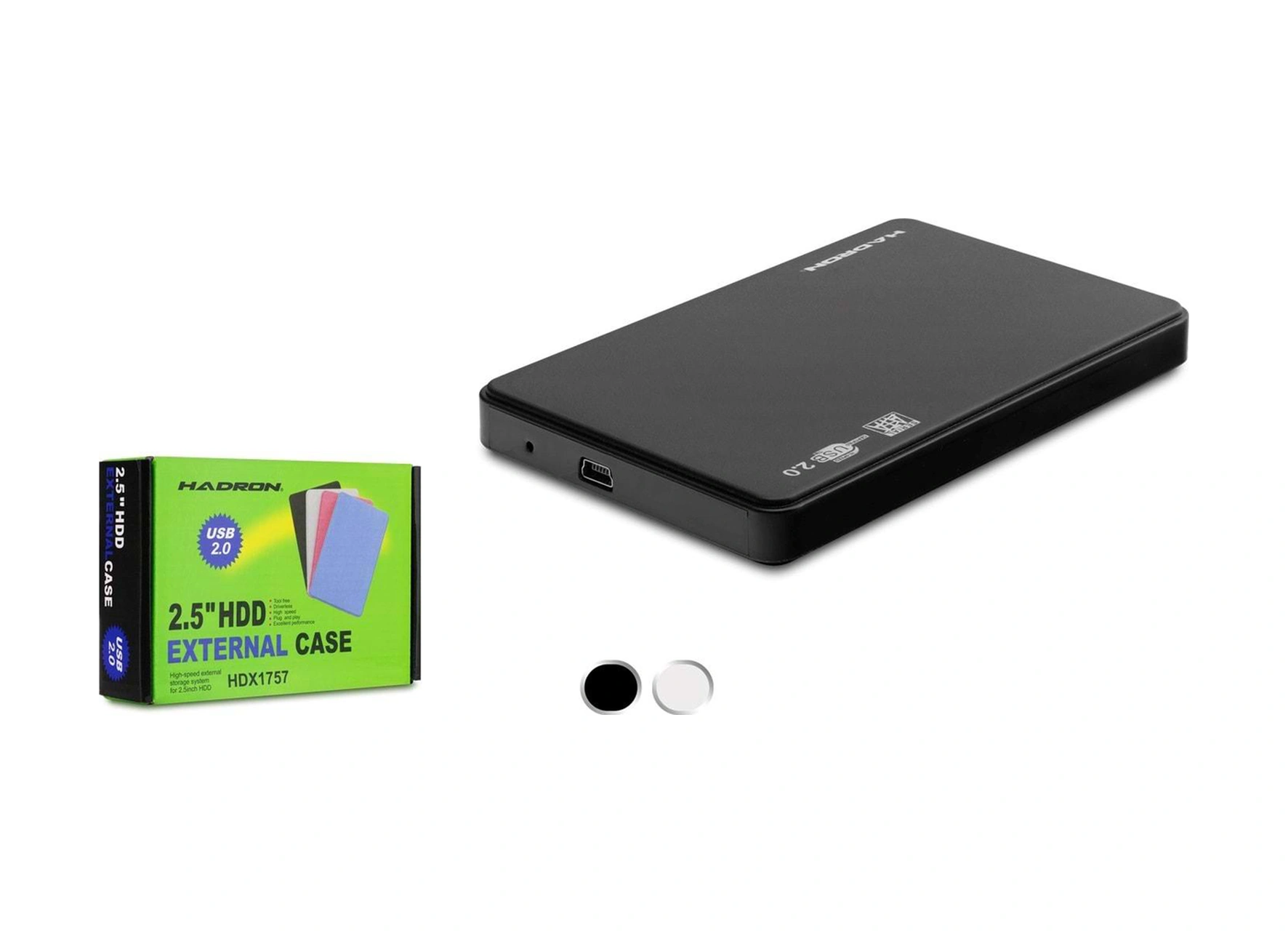 Hadron Hdx1757 Sata3 2.5" Usb 2.0 Kablolu Plastik Kasa Hdd/ssd Kutusu - Beyaz