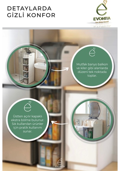 Pro Slim 4 Katlı Çekmeceli Organizer Dolap Çekmeceli Erzak Dolabı Mutfak Banyo Kiler Düzenleyici Renkli