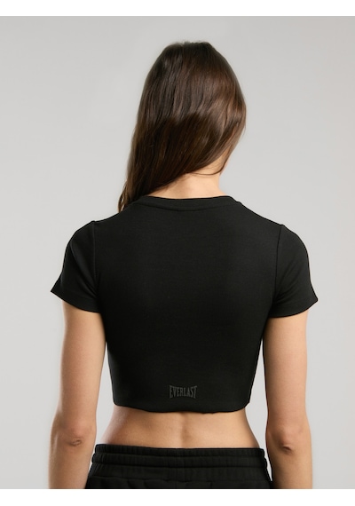 Everlast Ever Relaxed Rib Siyah Kadın Crop Tişört Siyah