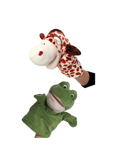 Eğitici Ve Eğlenceli Peluş Kukla Seti Ağzı Hareket Edebilen Kukla Oyun Seti Yeşil