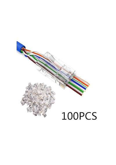 Delikli Cat6.Cat5 Yeni Nesil Ez Rj45 Plastik İnternet Jack Rj45
