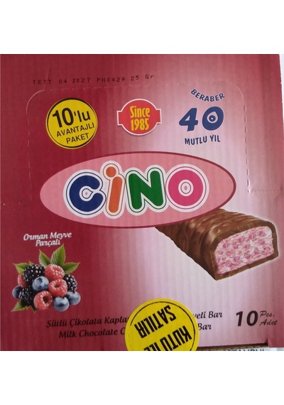 Sütlü Çikolata Kaplamalı Orman Meyveli Bar / 25 Gram X 10 Adet
