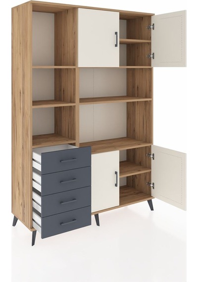Hyperion Dolap 8 Raflı 4 Çekmeceli 4 Kapaklı 132x44x195 Çam-aytaşı/antrasit Aytası/antrasıt - Atlas Çam Hyperion Dolap 8 Raflı 4 Çekmeceli 4 Kapaklı 132x44x195 Çam-aytaşı/antrasit Aytası/antrasıt - Atlas Çam