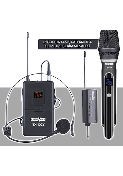 Lastvoice Tx-102ey Şarjlı Telsiz Kablosuz El Yaka Headset Mikrofo