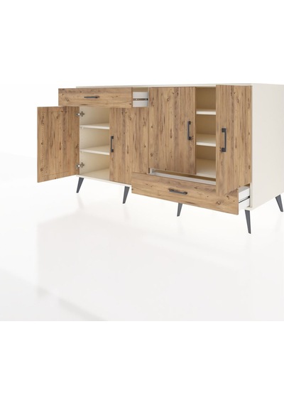 Kronos Konsol 5 Raflı 2 Çekmeceli 4 Kapaklı 176x59x99 Aytaşı-çam Aytaşı-çam