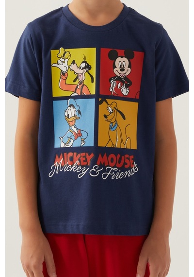 Mickey Mouse Friends Koyu İndigo Erkek Çocuk Pijama Takımı 5274-42782 Koyu İndigo