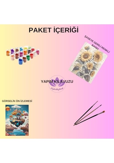 Renkli Baskılı Sayılarla Boyama Hobi Seti Çerçeveli 40x50 Cm: Pencereden Bakış