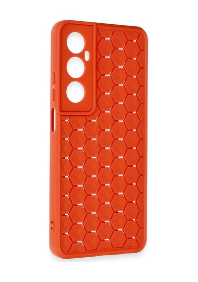Uryport Realme C65 Kılıf Petek Silikon Kapak - Kırmızı