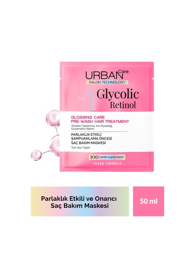 Glycolic Retinol Parlaklık Etkili Duş Öncesi Saç Bakım Maskesi-50ml