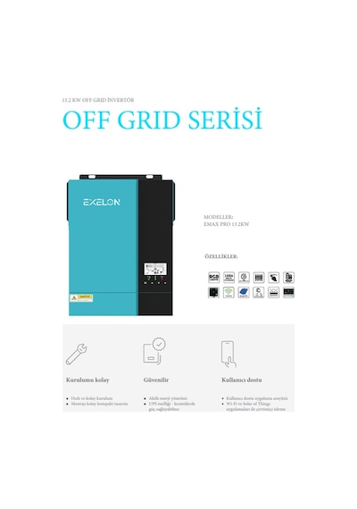 Exelon 13 Kw 48 V Pro Mppt Akıllı İnverter Wifi