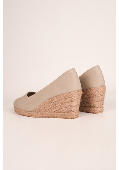 Star Tombis Bej Keten Espadril Dolgu Topuk Bej 1433