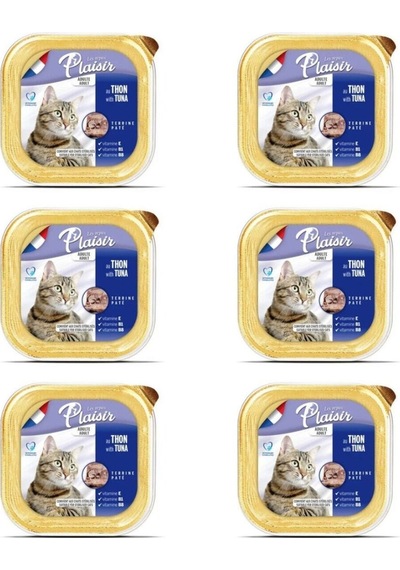 Plaisir Ton Balıklı Pate Kısırlaştırılmış Ve Yetişkin Kedi Yaş Maması 6 x 100 G