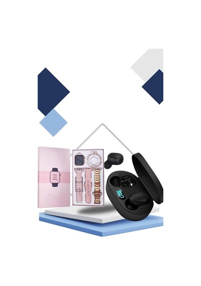 Nabız Ölçer  Bileklikli Akıllı Saat Ve Dijital  Göstergeli Bluetooth Kulaklık Çoklu Şarj Girişi