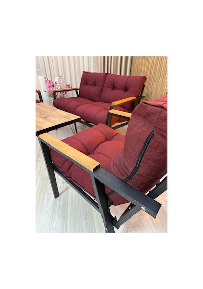 Houseart Menekşe Balkon, Bahçe,teras,cafe - Salon - Metal Kanepe Koltuk Takımı - 2 1 1 Sehpa Bordo Houseart Menekşe Balkon, Bahçe,teras,cafe - Salon - Metal Kanepe Koltuk Takımı - 2 1 1 Sehpa Bordo