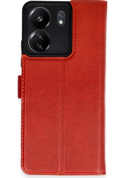 Newface - 583 - Xiaomi Redmi 13c Kılıf Trend S Plus Kapaklı Kılıf - Novapazr - - Kırmızı