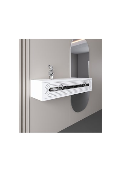 Hera 90 Cm Pleksi Detaylı Duvara Monte Kapaklı Raflı Dresuar Makyaj Masası Beyaz-gümüş Beyaz-gümüş Hera 90 Cm Pleksi Detaylı Duvara Monte Kapaklı Raflı Dresuar Makyaj Masası Beyaz-gümüş Beyaz-gümüş