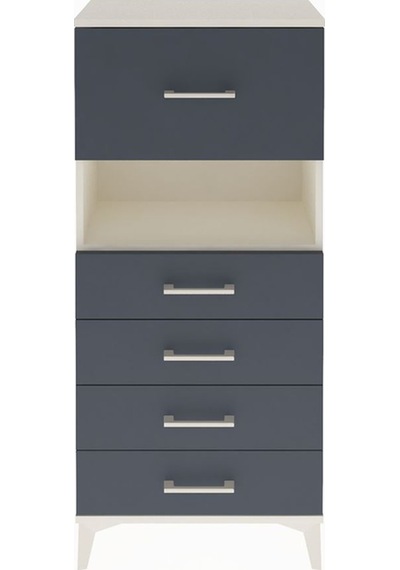 Arges Dolap Tek Raflı 5 Çekmeceli 60x30x134 Aytaşı-antrasit Aytaşı