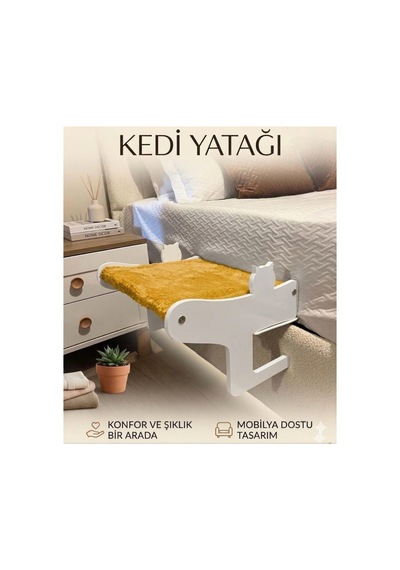 Mobilya Dostu-yer Kaplamaz-kedi Yatağı Askılı Model Sarı