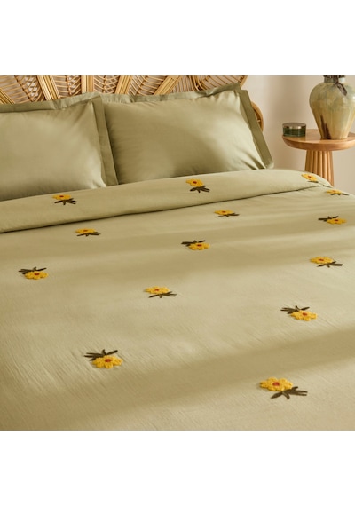 Karaca Home Sunflower %100 Pamuk Müslin Çift Kişilik Pike Takımı Adaçayı Adaçayı