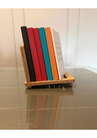 Ahşap Kitap Tutucu Masa Üstü Kitaplık Düzenleyici Organizer - Dekoratif Kitap Standı -kitap Desteği Kahverengi
