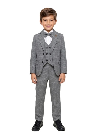 Mnk Baby & Kids Kiryos Erkek Çocuk Kareli Takım Elbise M00806 füme