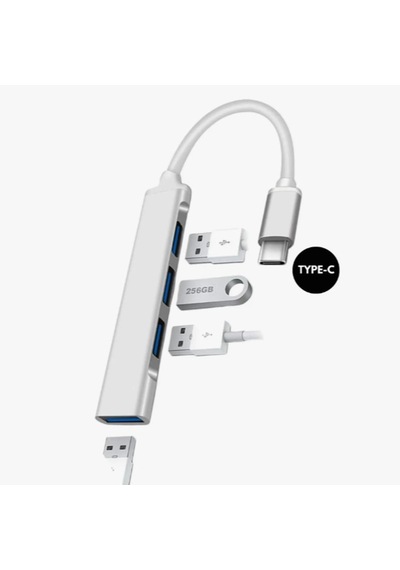 Multi Usb Çoklayıcı 4 Port 'lu Bağlantı İstasyonu İnce Usb Bölücü Type-c Tipi Çoklu Adaptör