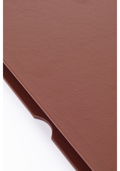 Turgut Office Deri Kapaklı Masa Sümeni Taba Gold Detaylı 50 x 35 CM